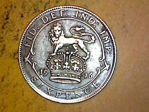 Great Britain 1916 6 Pence Silver