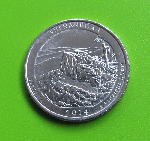 2014-P 25 Cents Shenandoah Virginia National Park America the Beautiful Quarter