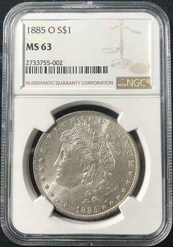 1885 O Morgan Silver Dollar NGC MS 63