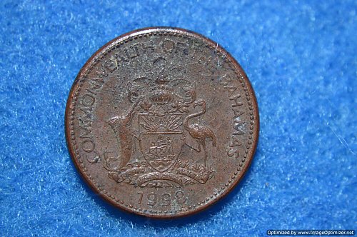 BAHAMA 1998 ONE CENT 2.5G COPPER/ZINC