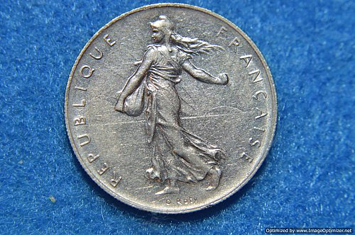 FRANCE 1960 1 FRANC 6G NICKEL