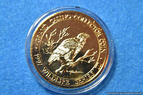 1997 GRAND CASINO MINNESOTA EAGLE WILDLIFE SERIES III GOLD COLOR