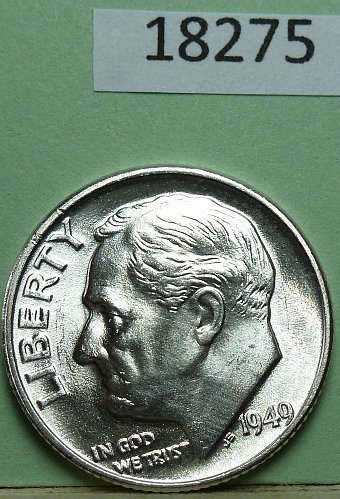 GEM BU MS Quality 1949-P Roosevelt Silver Dime. High Quality