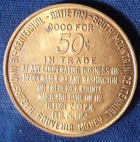 1962 Hagerstown Maryland Antienam Centennial Souvenir Half Dollar #2