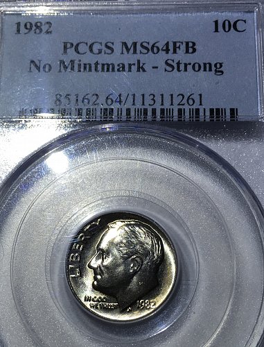 1982 No P no Mintmark PCGS MS64FB  Strong strike