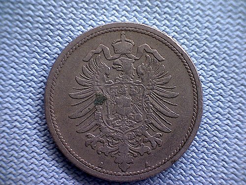 1889 A  GERMANY TEN PFENNIG