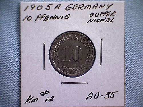 1905 A GERMANY TEN PFENNIG