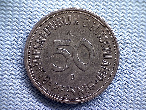 1950 D GERMANY FIFTY PFENNIG