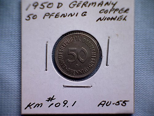 1950 D GERMANY FIFTY PFENNIG