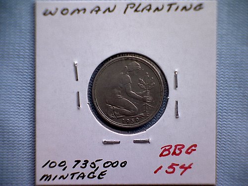 1950 D GERMANY FIFTY PFENNIG