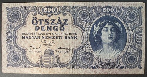 Hungary P117a 500 Pengo VF