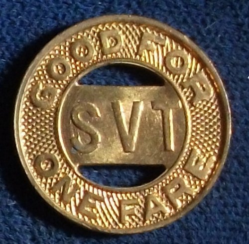 Shenango Valley Transp. Co. Fare Token, Sharon, Pennsylvania