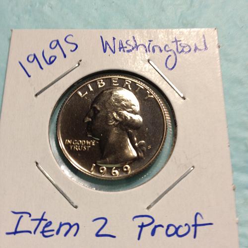 1969 S Washington Quarter Proof item-2 uncirculated