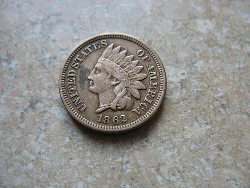 1862 P Indian Head Cent Type-2 Copper/Nickel