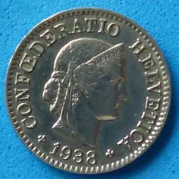 Switzerland 5 Rappen 1938 km 26b