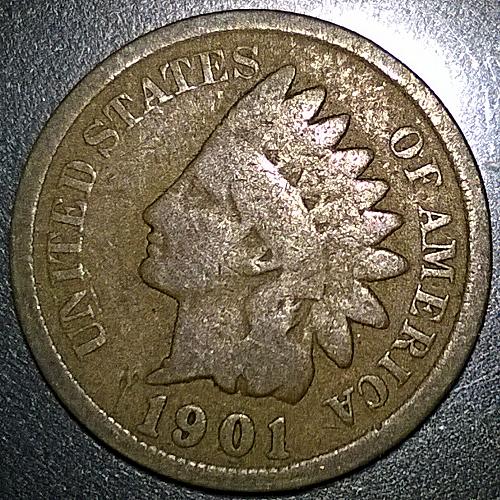 1901 P Indian Head Cent - 6 Photos!