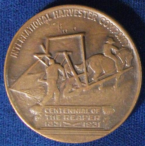 1931 McCormick Reaper Centennial, International Harvester So-Called Dollar HK #4