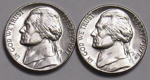 1977 P&D Jefferson Nickels in BU