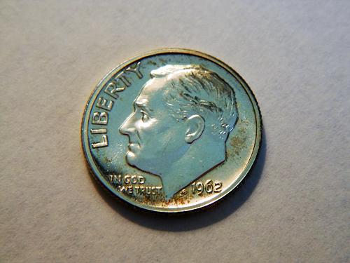 1962-P *Super Toned* Silver Roosevelt Dime