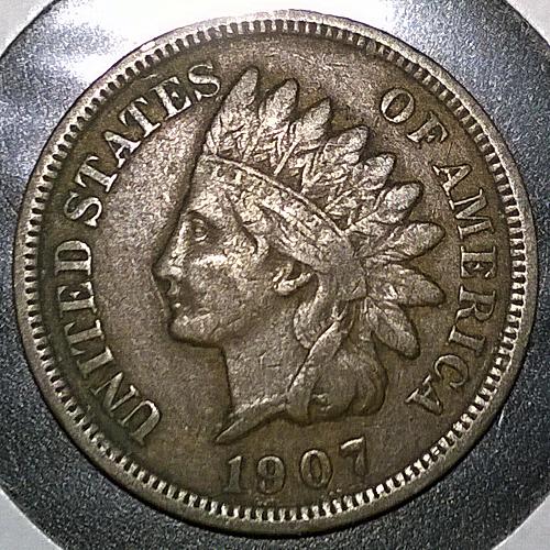 1907 P Indian Head Cent - Free Shipping for additional coins purchased on same invoice.