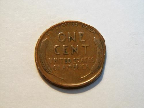 1927-P Lincoln Wheat Cent *Triple* Clipped Planchet Error Coin