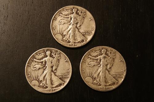 Set of three 1941 Walking Liberty Halves