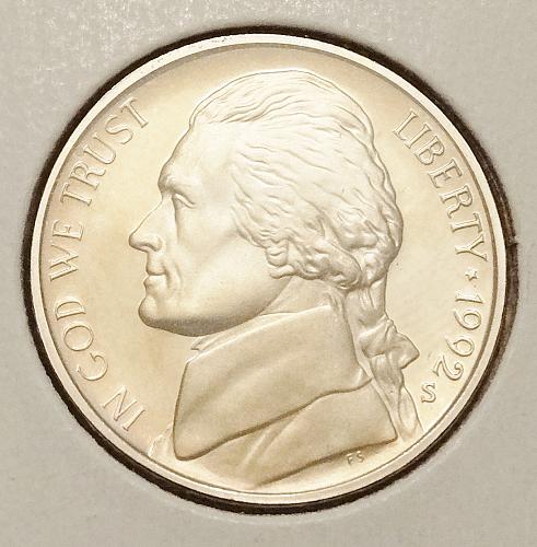 1992 S Jefferson Nickel Proof