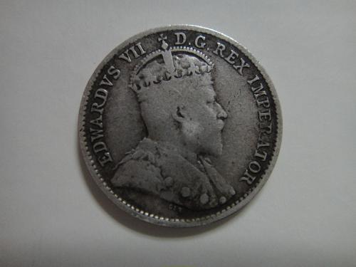 CANADA 5 Cents 1905 Fine-12 Nice Original Light Silver Patina!