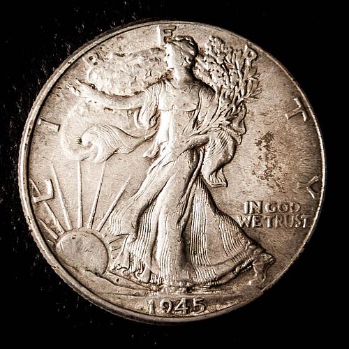 1945 P Walking Liberty Half Dollars AU50