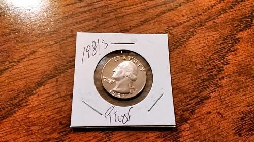 1981 S Washington PROOF Quarter I am snot sure if filled S or not see photos.