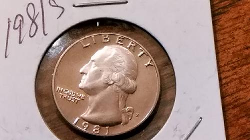 1981 S Washington PROOF Quarter I am snot sure if filled S or not see photos.