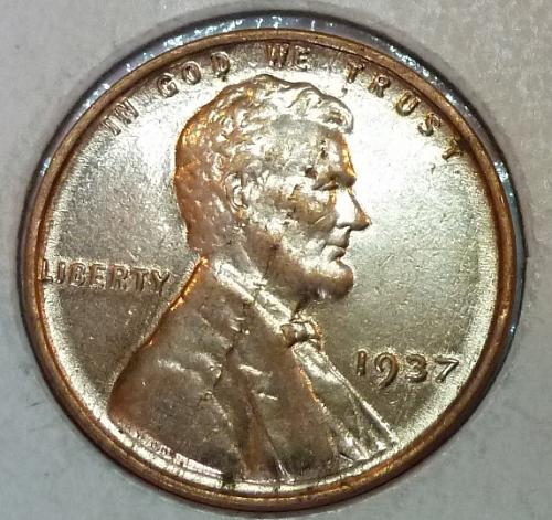 1937-P Gem BU RED Lincoln Wheat Cent (250)