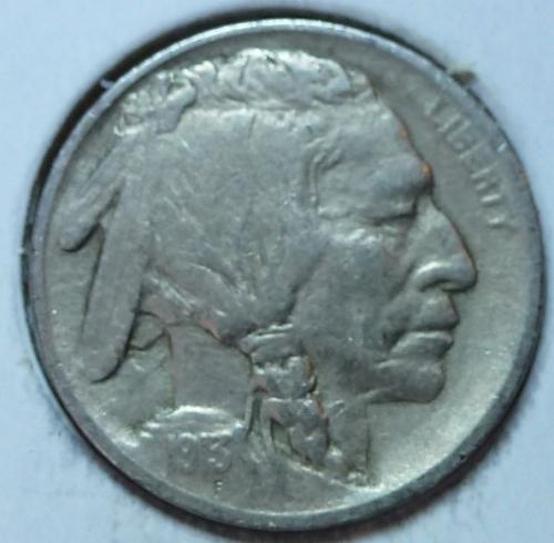 1913 P Type One  Full Very  Fine Buffalo Nickel ( 325)
