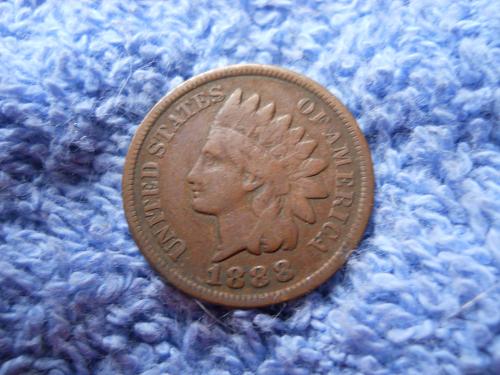 1888 Indian Head Cent Fine Grade Original Uncleaned Surfaces.