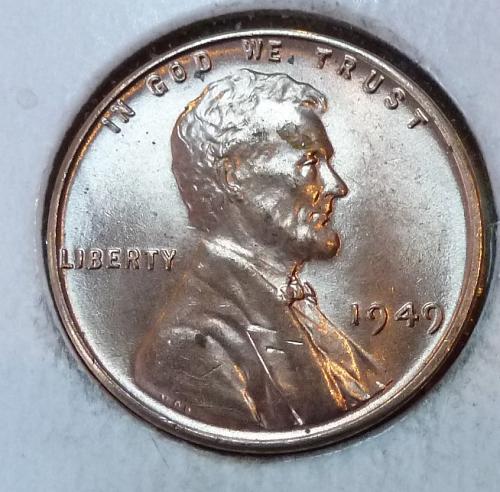 1949-P GEM BU RED Lincoln Wheat Cent. ( 326 )