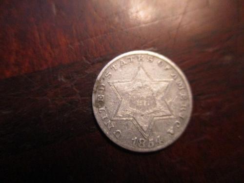 1854 3 cent silver higher grade