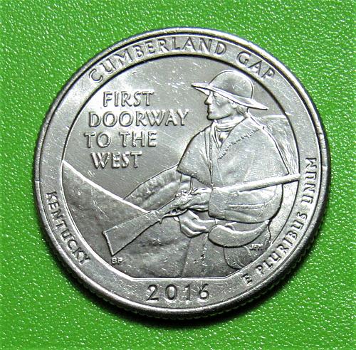 2016-D 25 Cents -Cumberland Gap Kentucky National Parks America the Beautiful Qu