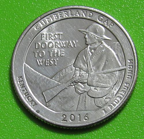 2016-D 25 Cents -Cumberland Gap Kentucky National Parks America the Beautiful Qu