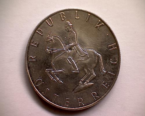 1965 AUSTRIA FIVE SCHILLING  "SILVER"