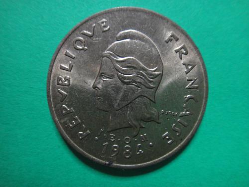FRENCH POLYNESIA 100 Francs 1984 MS-65 (GEM) Red Brown K#14 Nice