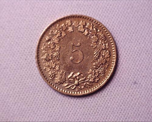 1997 Confoederatio Helvetica 5 Coin