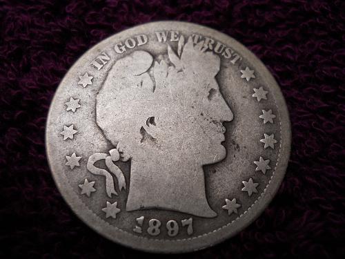 1897-S Barber Half Dollar.   KEY DATE!   Good Grade. Original Uncleaned Surfaces