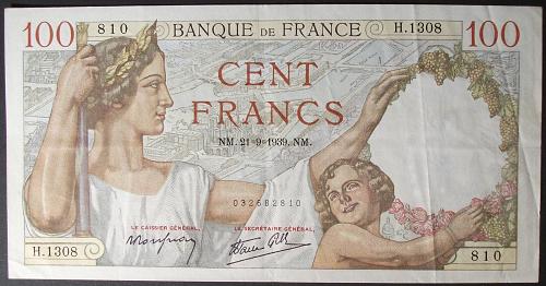 France P94 100 Francs VF+