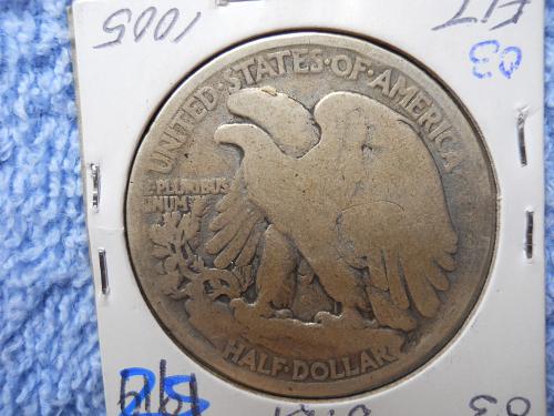 1919 (P) Walking Liberty Half Dollar. About Good Grade. Original Surfaces.  LC#5