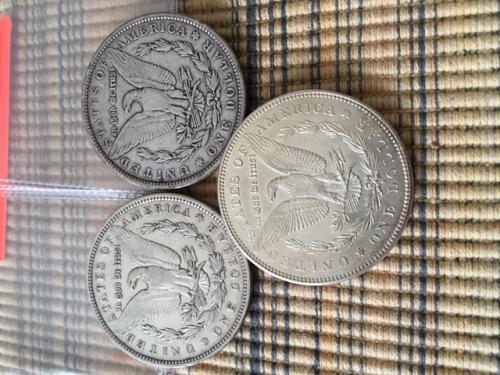 LOT OF 1878, 1878S & 1879 MORGAN SILVER DOLLARS (3)