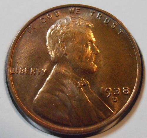 1938 D BU High Grade Lincoln Cent (38DN3)