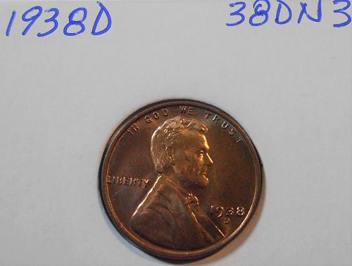 1938 D BU High Grade Lincoln Cent (38DN3)
