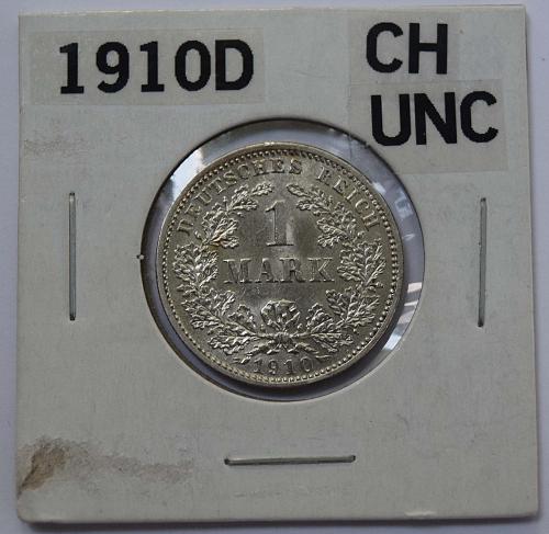 1910 D Germany - Empire Mark - Silver - Choice Uncirculated