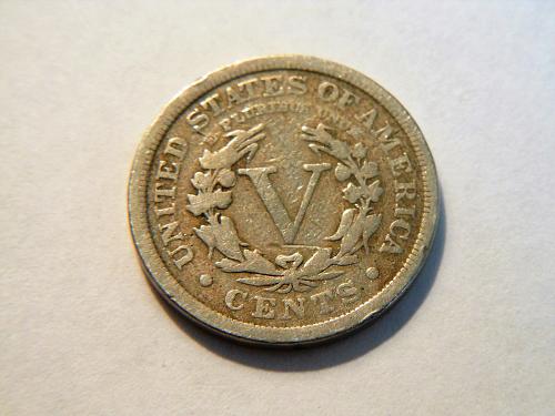 1911 Liberty V Nickel with Double Die (Date) Lamination Error