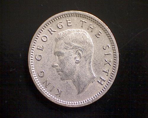 1952  NEW ZEALAND  THREE PENCE